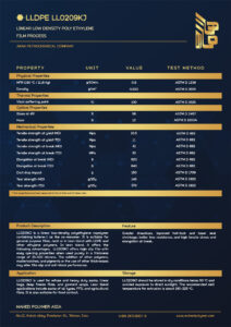 دیتاشیت پلی‌اتیلن 209KJ اراک